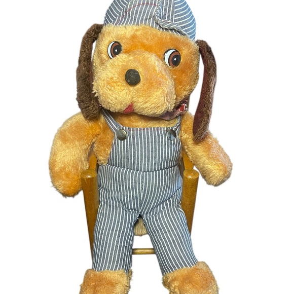 Vintage Knickerbocker Dog Plush Animals of Distinction Train Conductor 16" - Picture 1 of 5